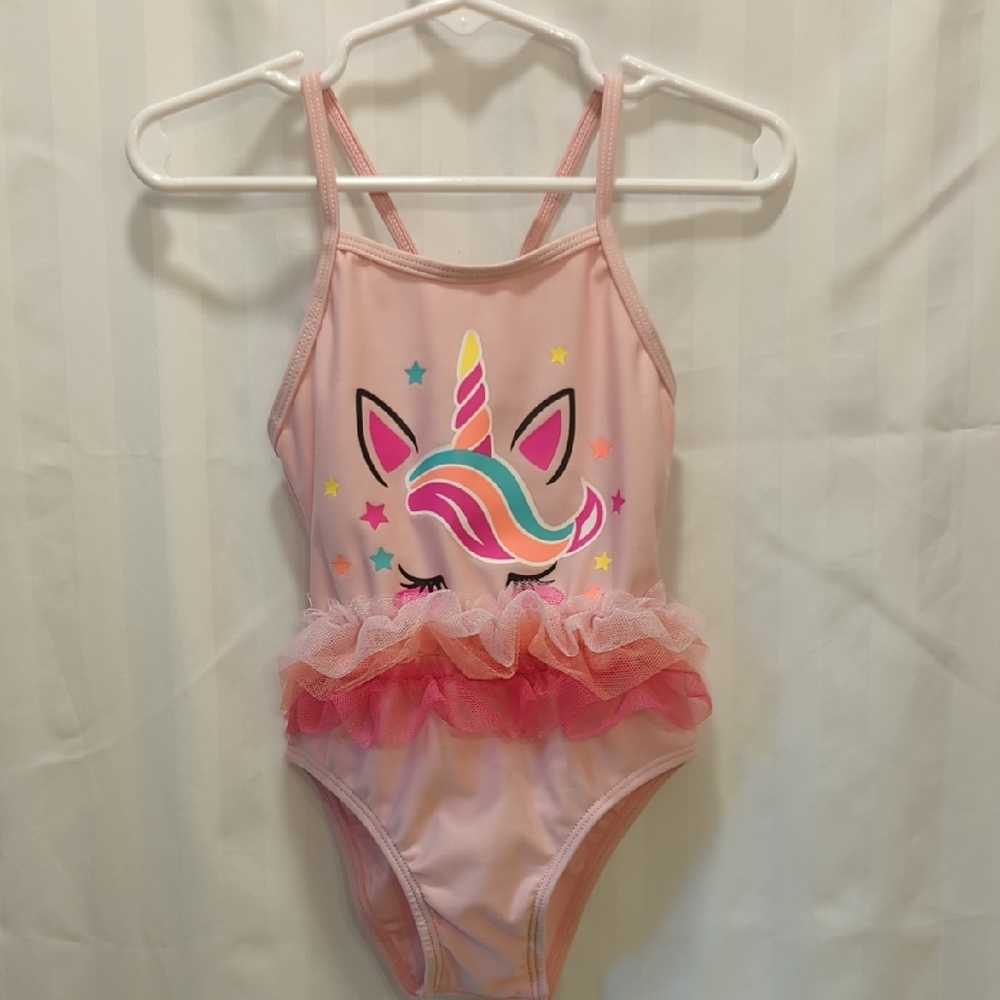 Pink Unicorn Kids Swim One Piece